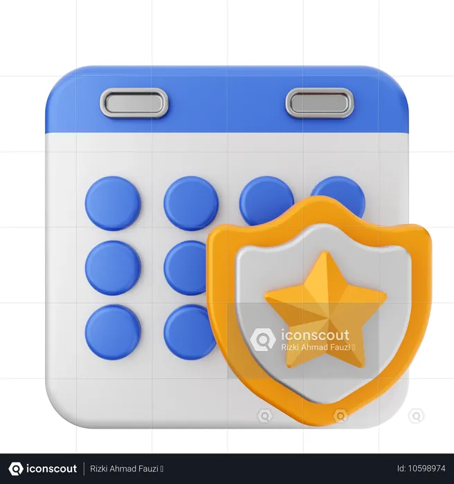 Shield Calendar  3D Icon