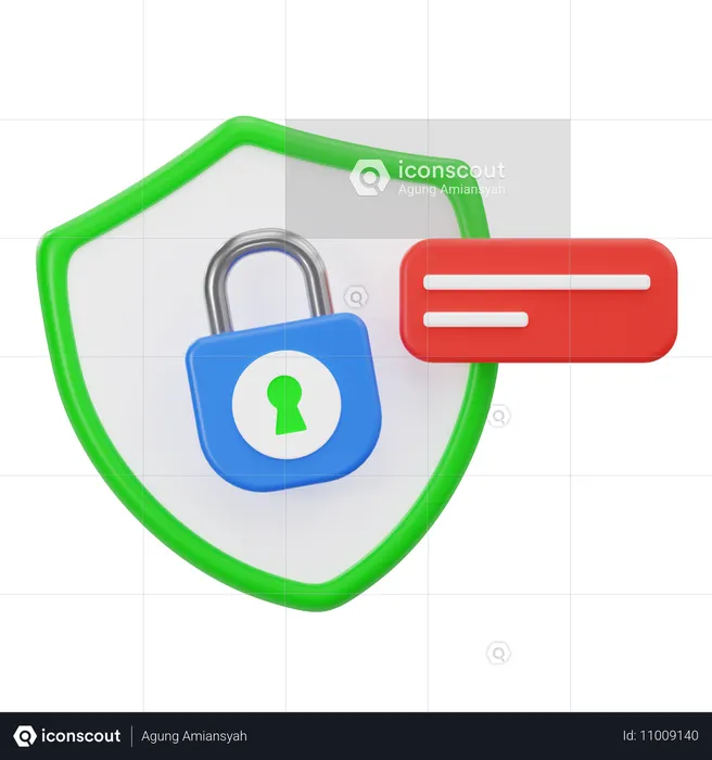 Shield Lock  3D Icon