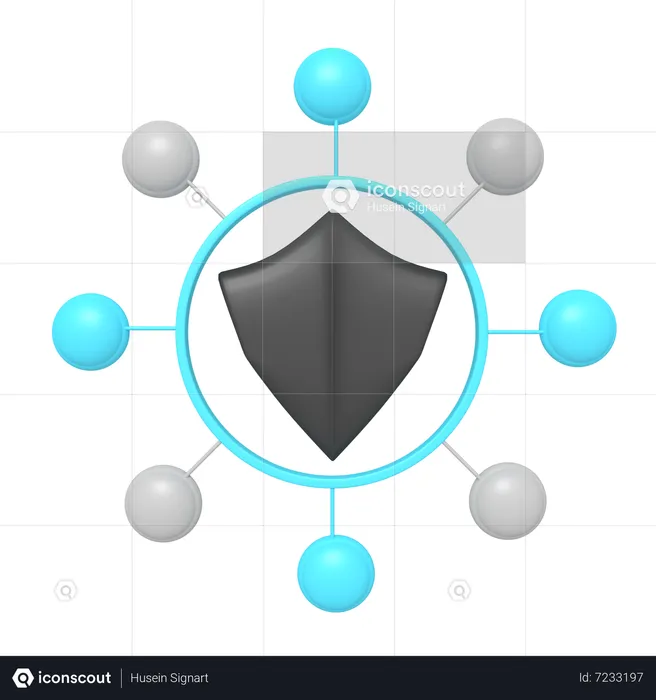 Shield Network  3D Icon