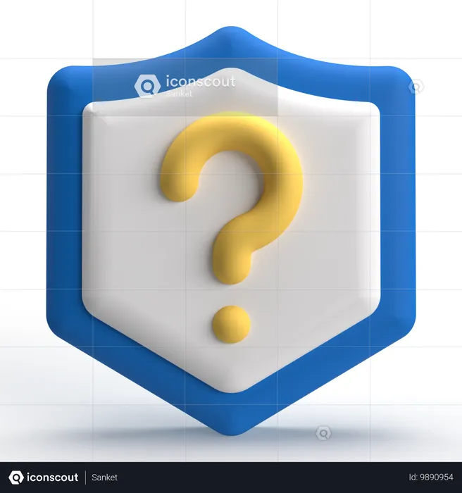 Shield Question Mark  3D Icon