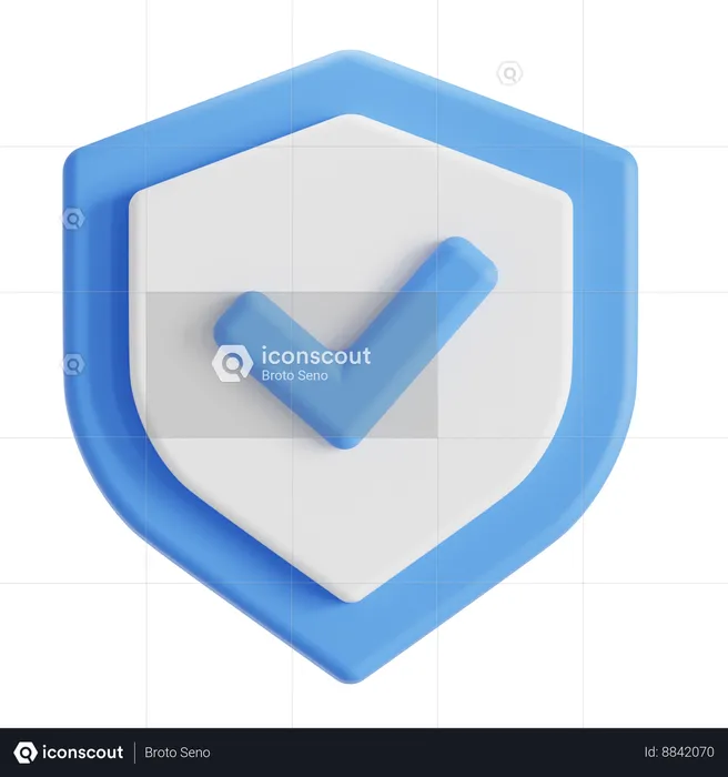 Shield verification  3D Icon
