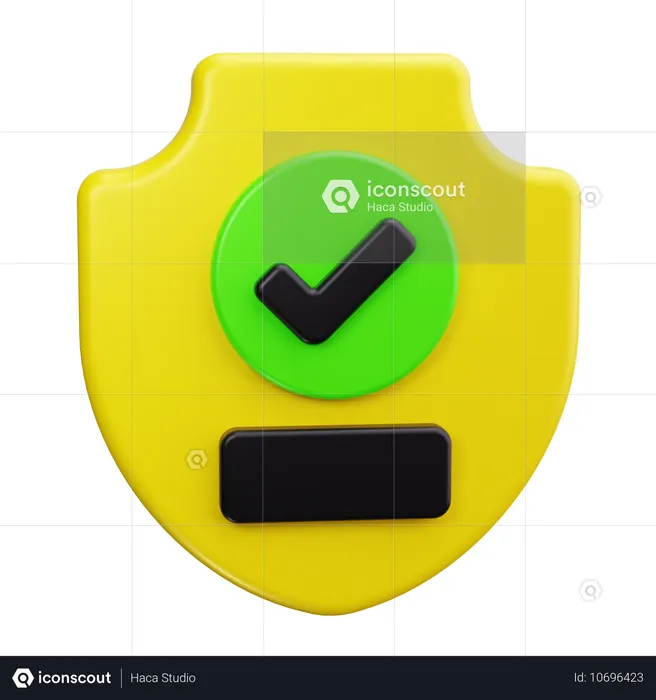 Shield with Checkmark  3D Icon