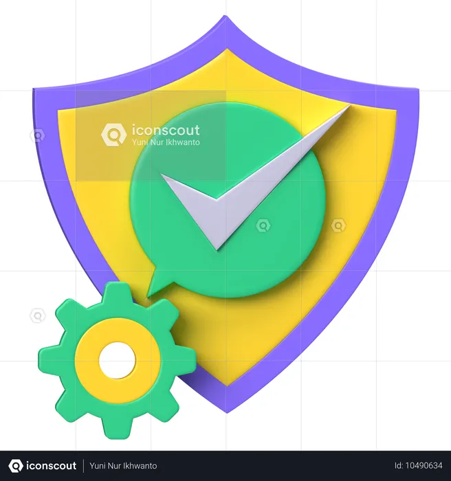 Shield With Checkmark  3D Icon