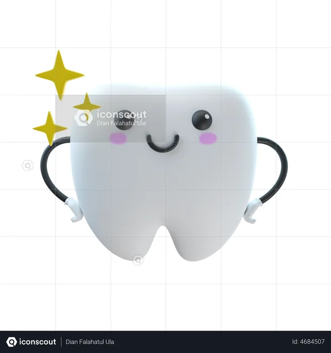 Shine Tooth  3D Illustration