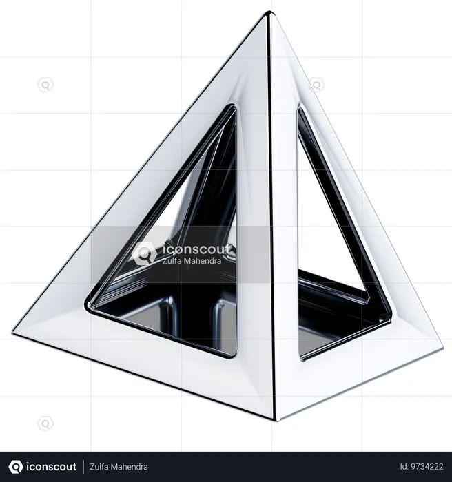 Shiny Metallic Shape  3D Icon