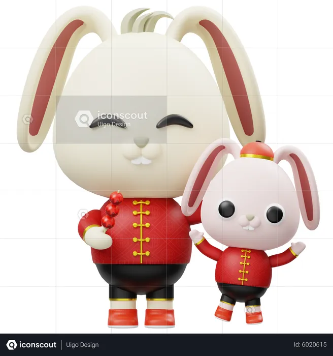 Shio Rabbit Happy  3D Icon