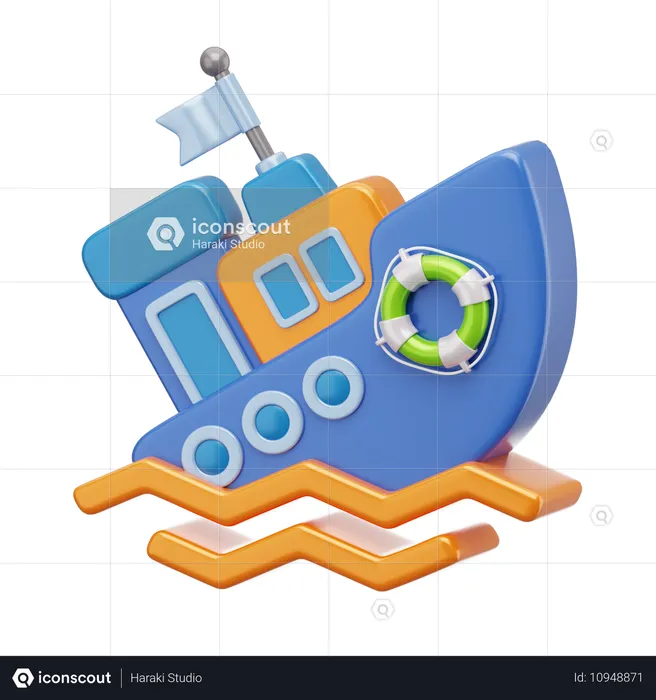 배  3D Icon