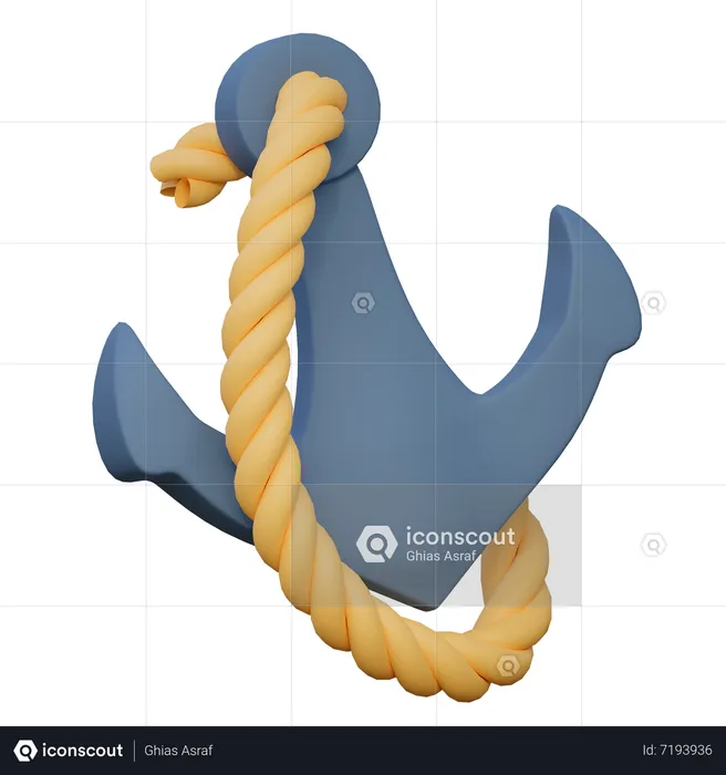 Ship Anchor  3D Icon