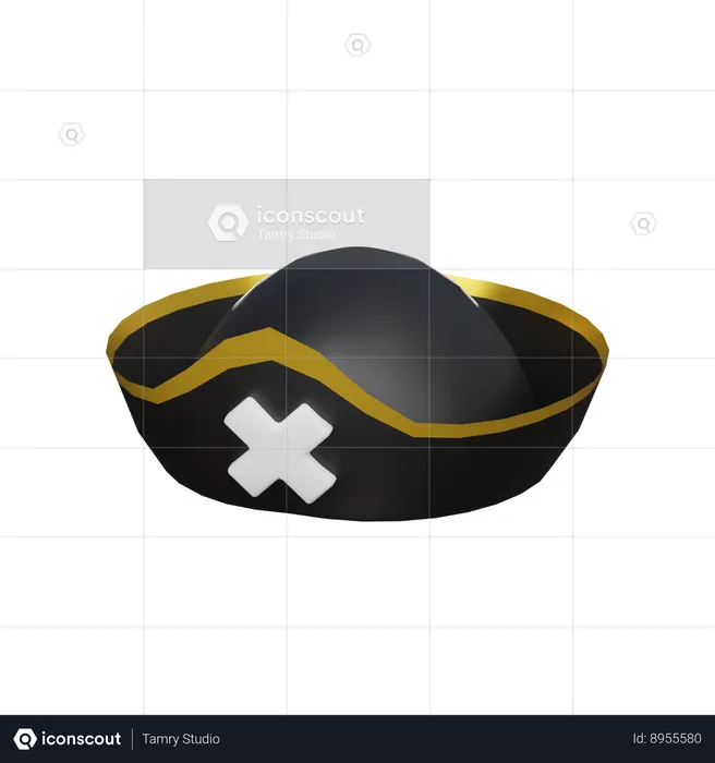 Ship Captain Cap  3D Icon