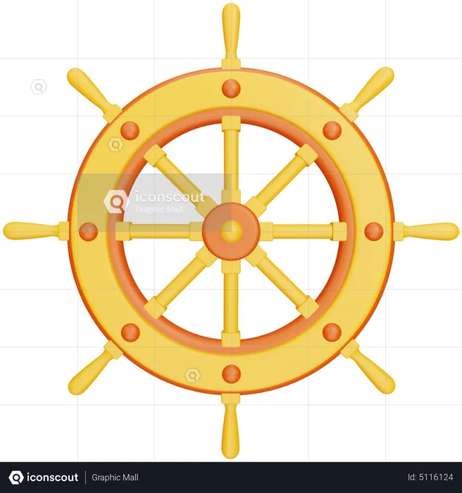 Ship Steering  3D Icon