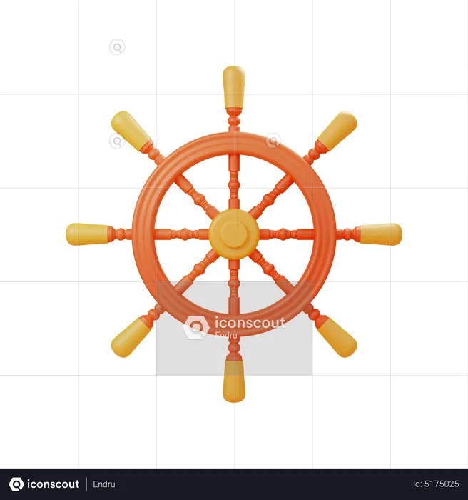 Ship Steering Wheel  3D Icon