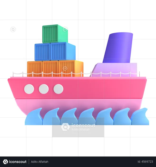 Shipping Cargo Container  3D Illustration