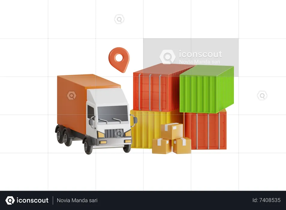 Shipping Cargo Container  3D Illustration