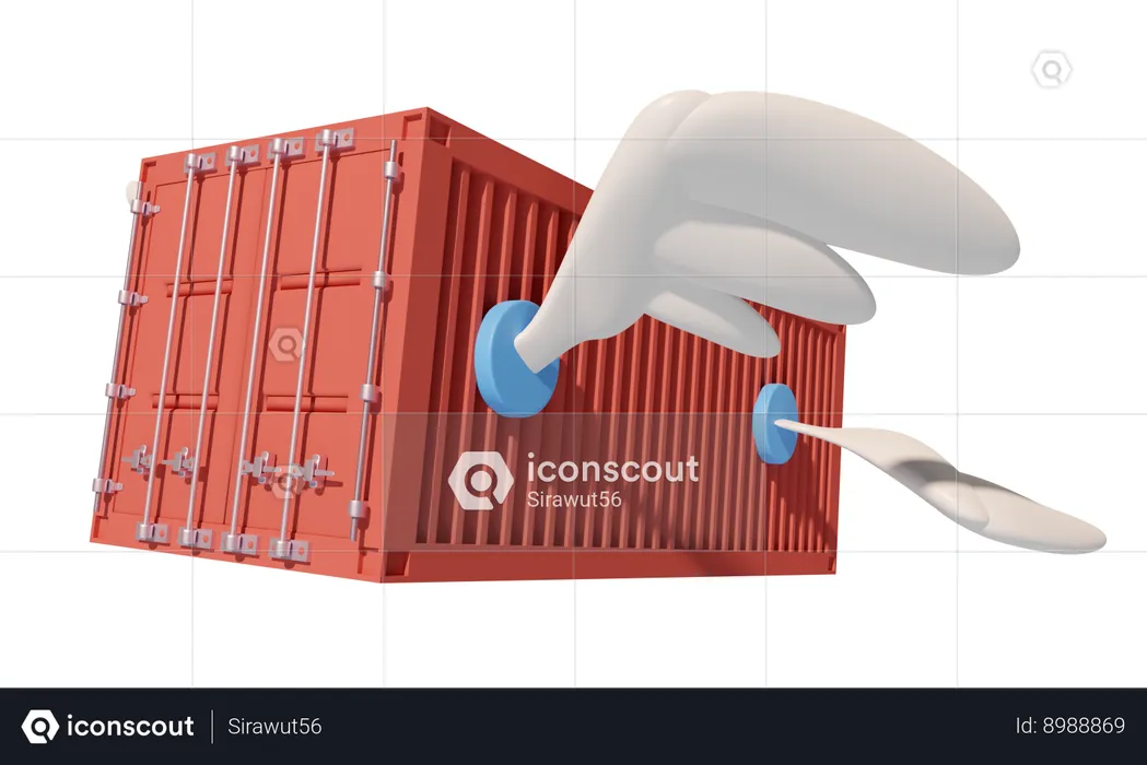 Shipping Container Fly  3D Icon