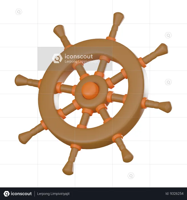 Ships Steering Wheel  3D Icon