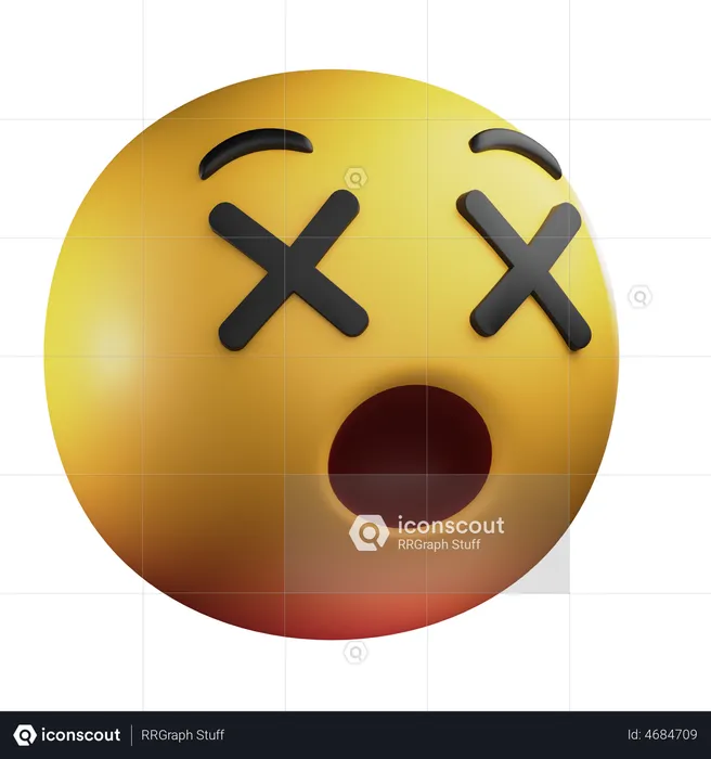 Shock Emoji 3D Illustration