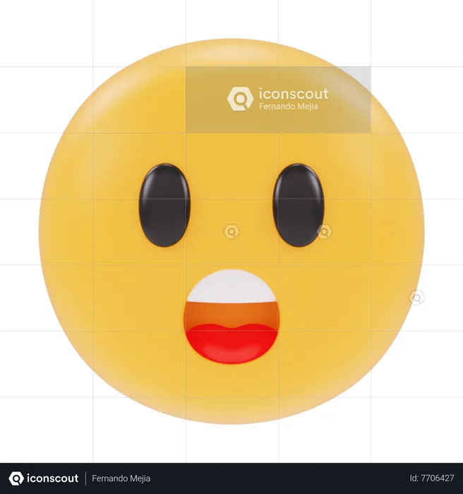 Shock Emoji 3D Icon