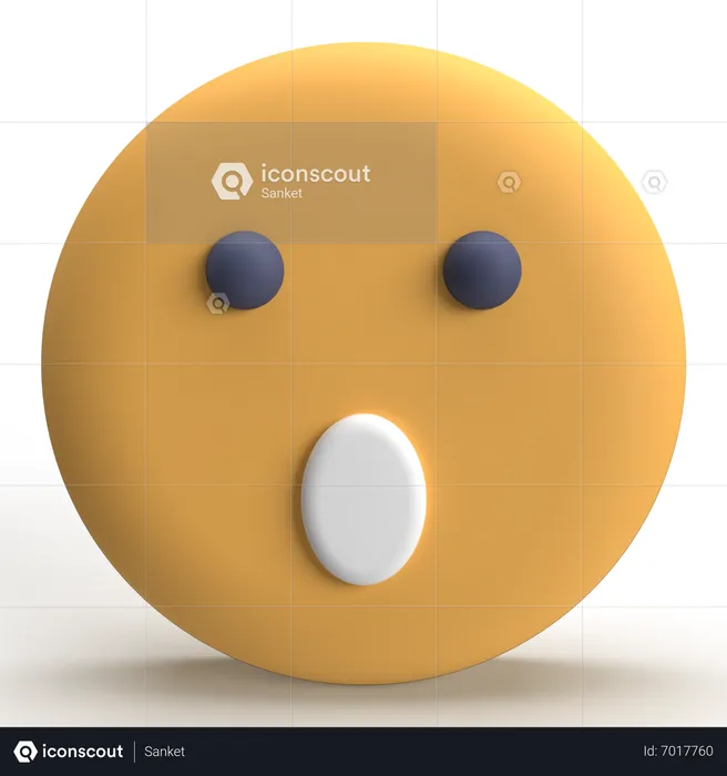 Shock Emoji Logo 3D Icon