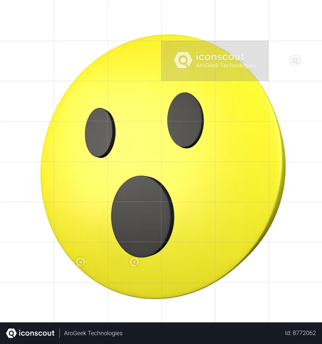 Shock Face Emoji 3D Icon