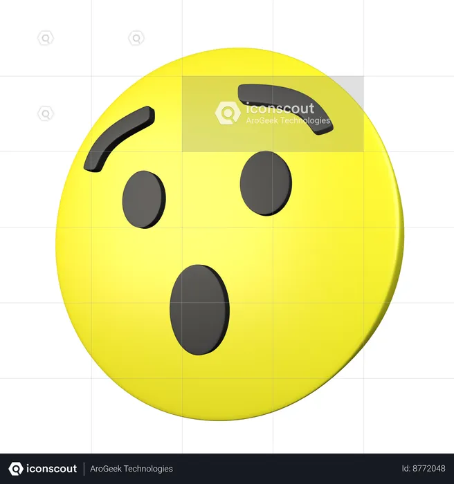 Shock Face(2) Emoji 3D Icon