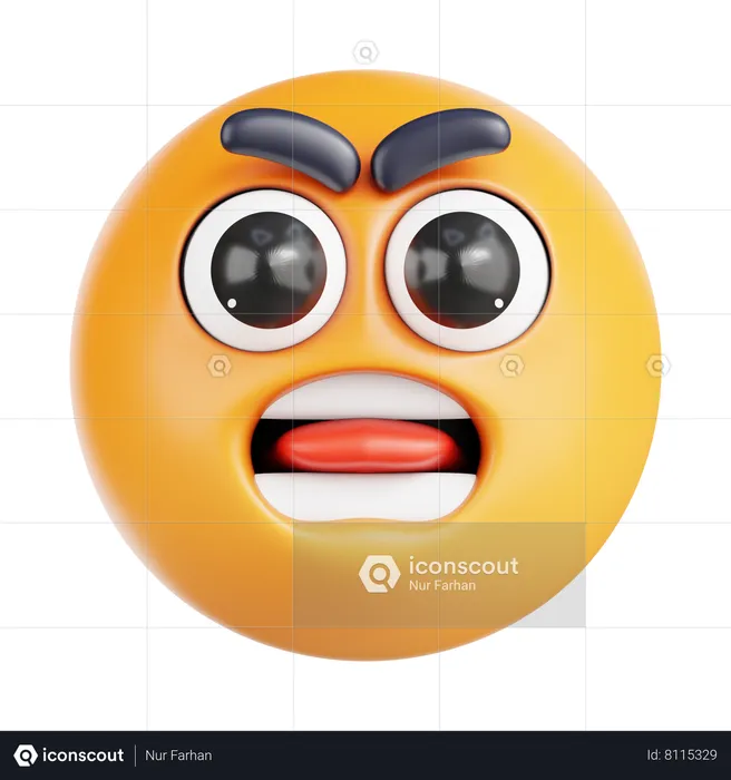 Shocked Angry  3D Icon