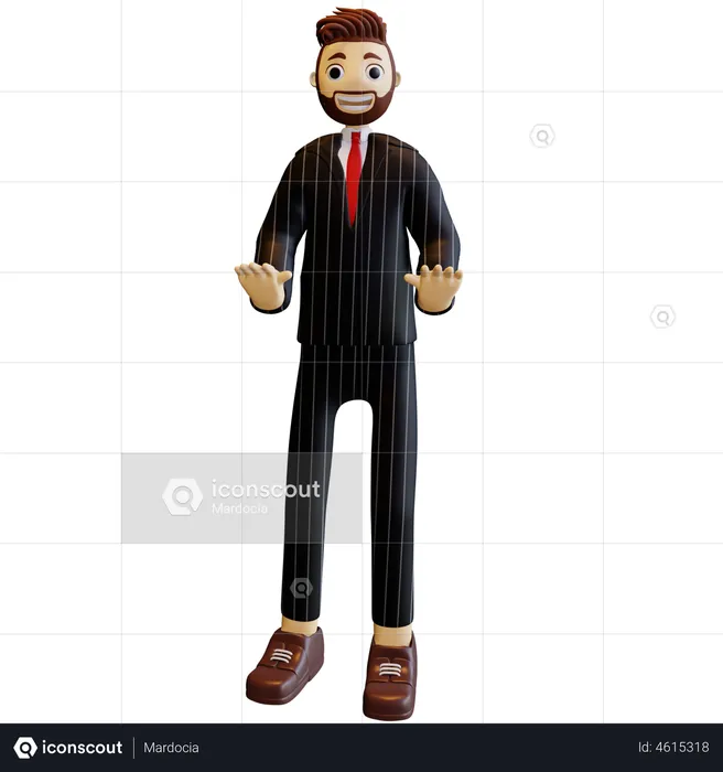 Shocked businessman  3D Illustration