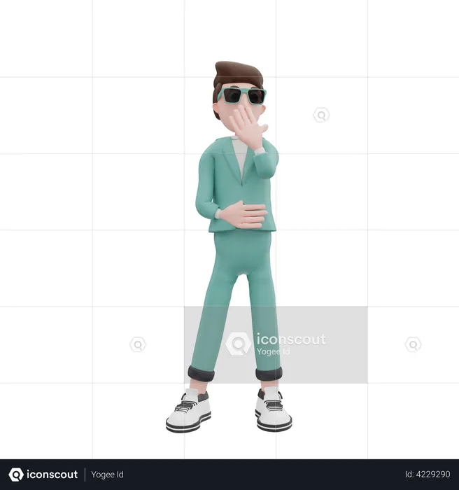 Shocked Businessman  3D Illustration