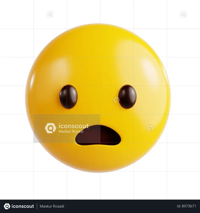 충격을 받은 이모티콘 Emoji 3D Icon