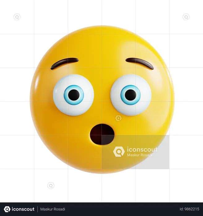 충격을 받은 이모티콘 Emoji 3D Icon