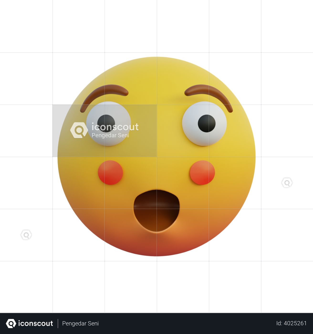 Premium Shocked face bulging eyes Emoji 3D Illustration download in PNG
