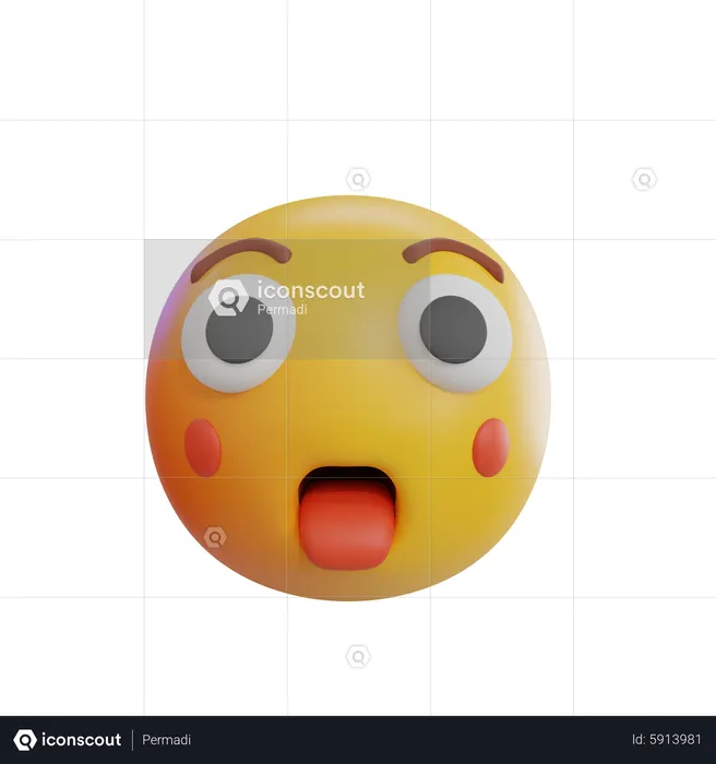 Shocked Face Bulging eyes Emoji Emoji 3D Icon