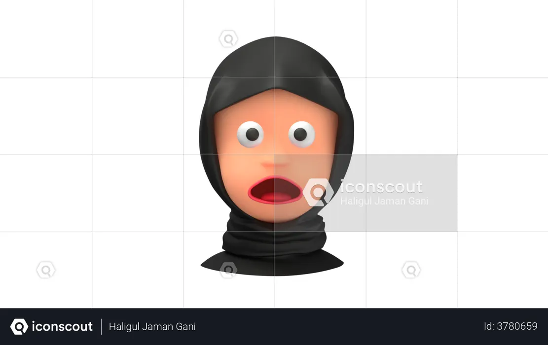 Shocking Arab Woman emoji Emoji 3D Emoji