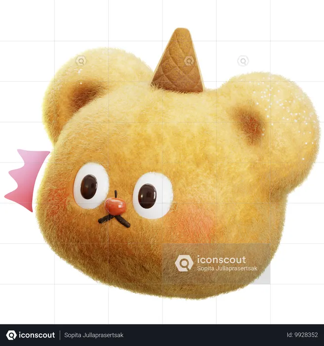 Shocking Bear Emoji 3D Icon