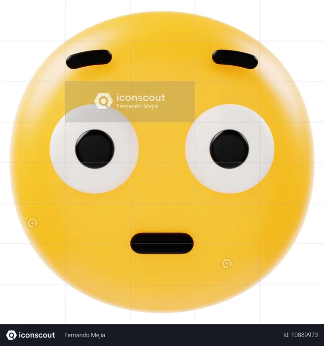 Shocking Face Emoji 3D Icon
