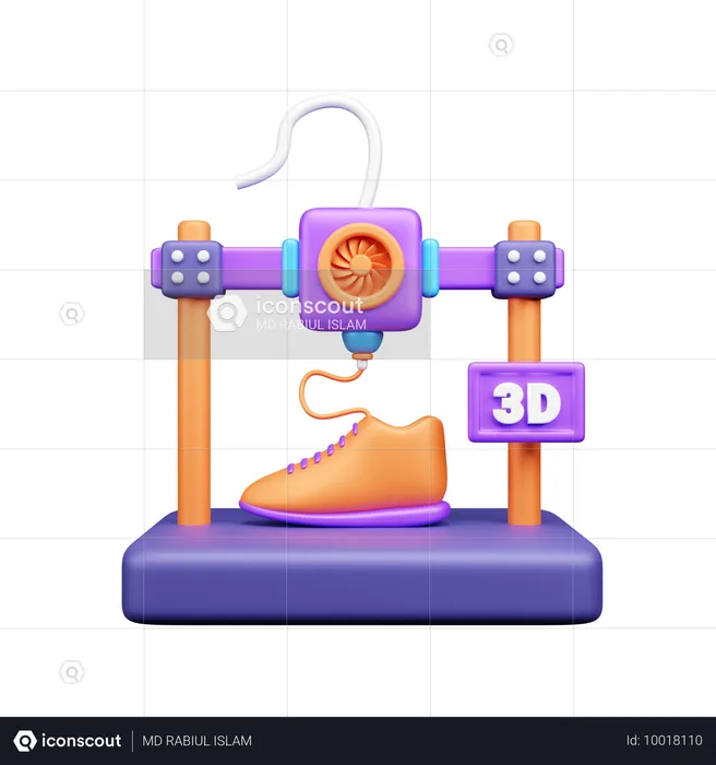 靴のプリント  3D Icon