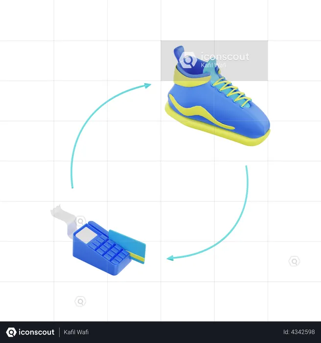 Shoes Payment  3D Illustration