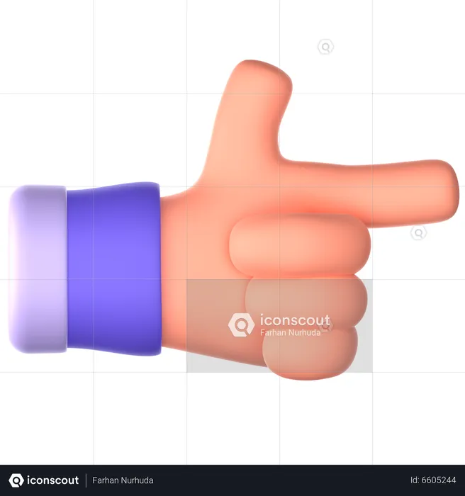 Shoot Hand Gesture  3D Icon