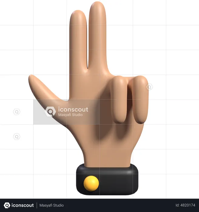 Shooting Hand Gesture  3D Icon