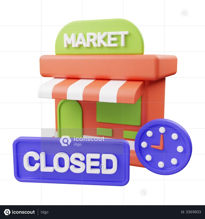 Shop closed  3D Illustration
