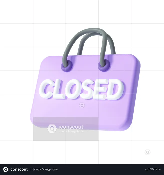 Shop Closed Sign  3D Illustration