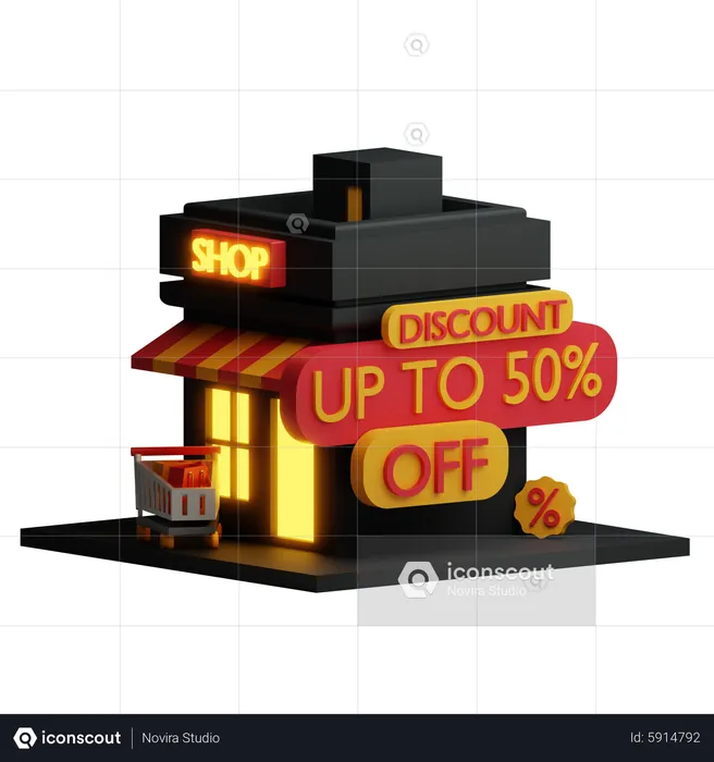 Shop Discount  3D Icon