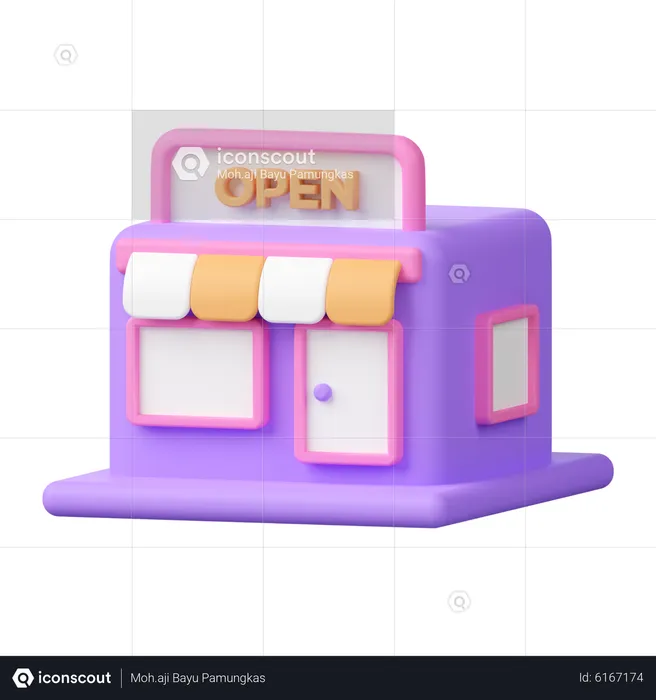 Shop Open  3D Icon