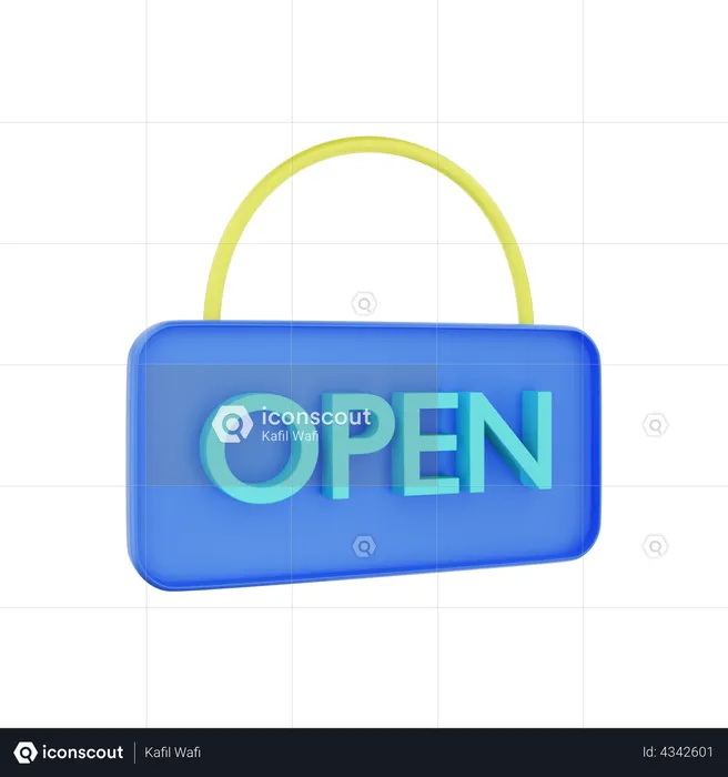 Shop Open  3D Illustration