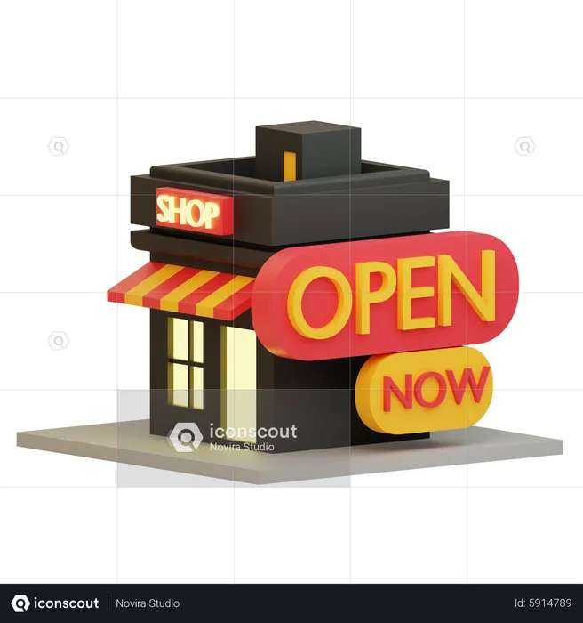 Shop Open  3D Icon
