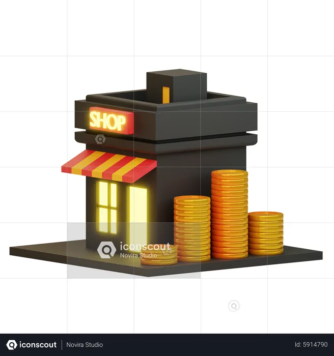 Shop Profit  3D Icon