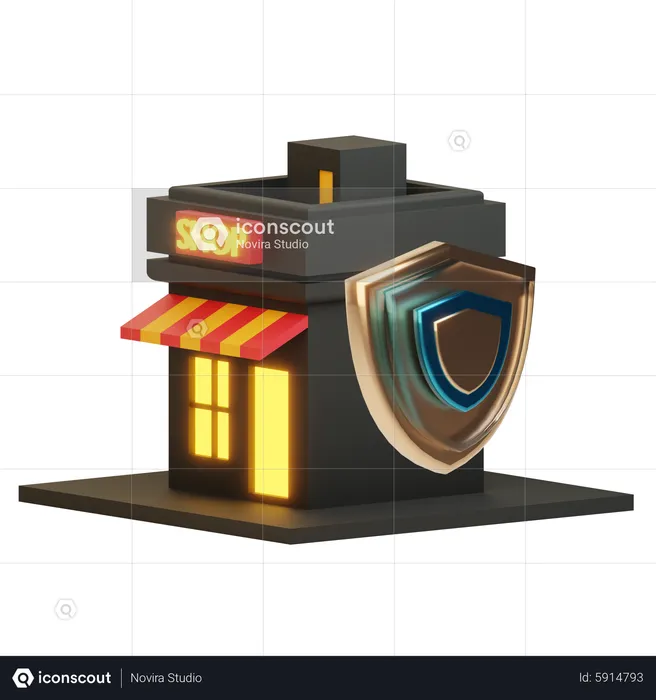 Shop Security  3D Icon