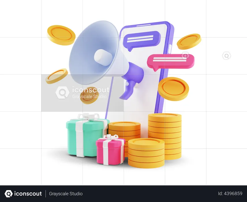 Shopping App Promotion  3D Illustration