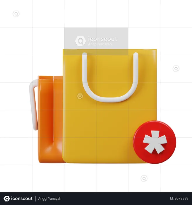 Shopping Bag Alert  3D Icon