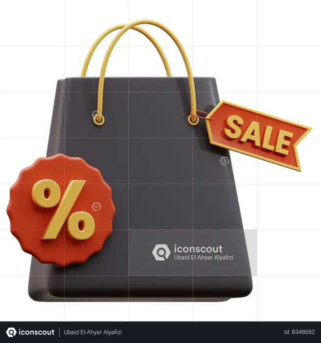 Shopping Bag Discount  3D Icon