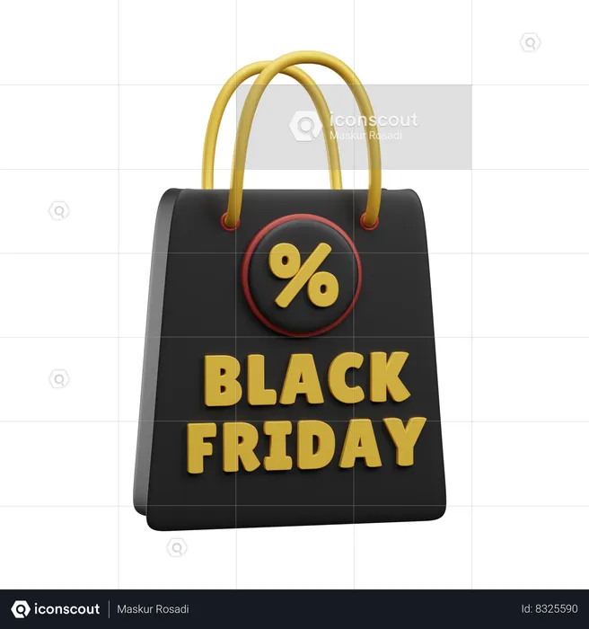 Shopping Bag Discount  3D Icon